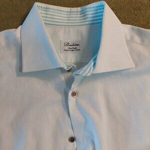 Stenströms Men's 16.5 42 Twofold Super Cotton Fitted Light Blue Dress Shirt
